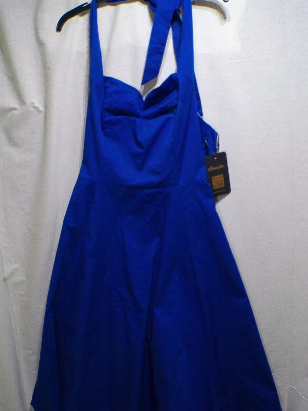 Anni Coco Dress Retro Halter Pin Up Blue Plus XXL